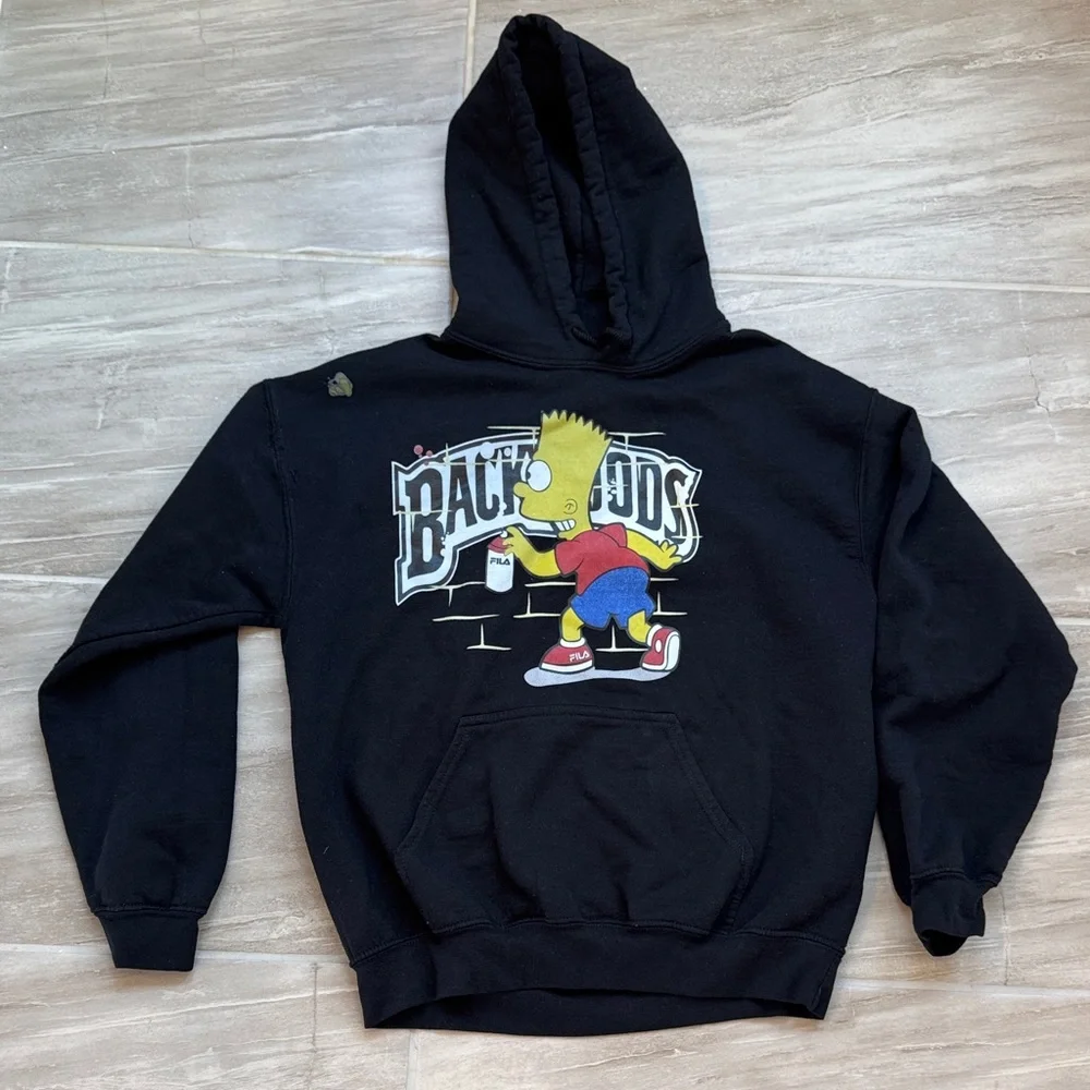 Gliland BART SIMPSON Unisex Men's M Pull Over Long Sleeve Hoodie Kangaroo Pocket
